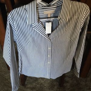 Non iron striped button down banana republic